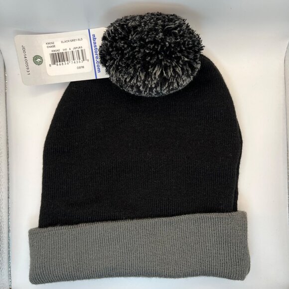 San Antonio Spurs Logo NBA Pom Beanie Black Grey Knit one size - Picture 7 of 8